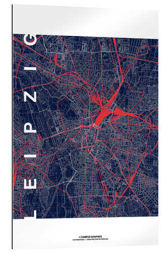 Gallery print Leipzig Map Midnight city