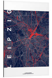 Magnettafel Leipzig Karte Mitternacht