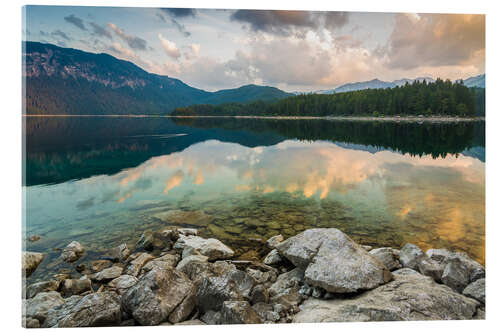 Acrylic print Eibsee at dawn