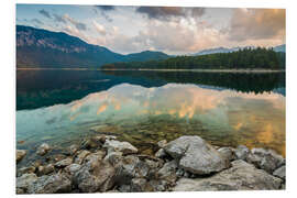 Foam board print Eibsee at dawn