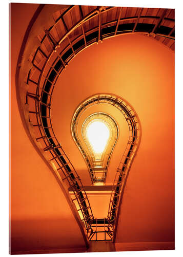 Acrylic print Light bulb in staircase