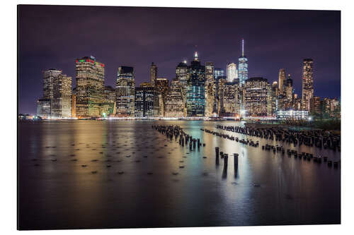 Tableau en aluminium Vue sur New York Downtown