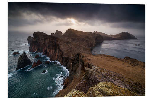 Tableau en PVC Sunrise over the cliffs, Madeira, Portugal