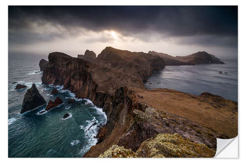 Vinilo para la pared Sunrise over the cliffs, Madeira, Portugal