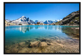 Gerahmter Kunstdruck Mont Blanc spiegelt sich in Lacs des Chéserys, Chamonix, Frankreich
