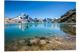 Gallery print Mont Blanc is reflected in Lacs des Chéserys, Chamonix, France