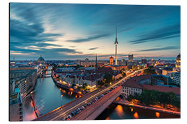 Aluminium print Berlin panorama to the sunset