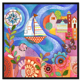 Gerahmter Kunstdruck Summer Harbor