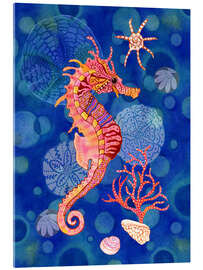 Acrylic print Seahorse in the blue