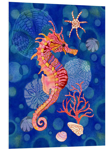 Foam board print Seahorse in the blue