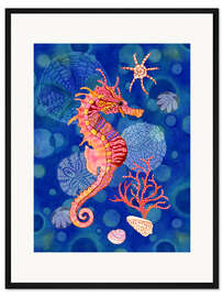 Gerahmter Kunstdruck Seahorse im Blau