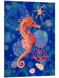 Magnettafel Seahorse im Blau