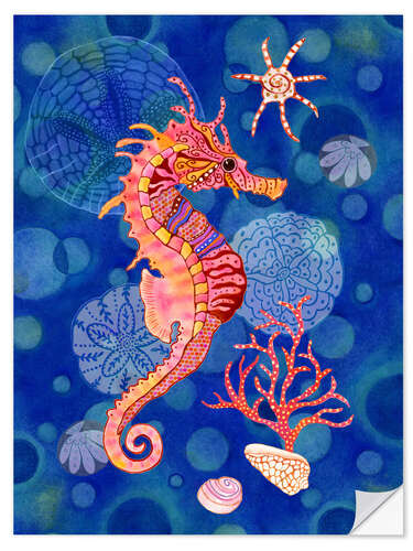 Wandsticker Seahorse im Blau