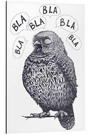 Aluminiumtavla Owl - bla bla bla