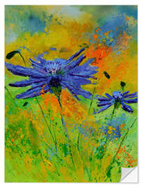 Självhäftande poster Two cornflowers