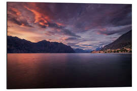 Magnettafel Sonnenuntergang am Gardasee mit Blick auf Malcesine
