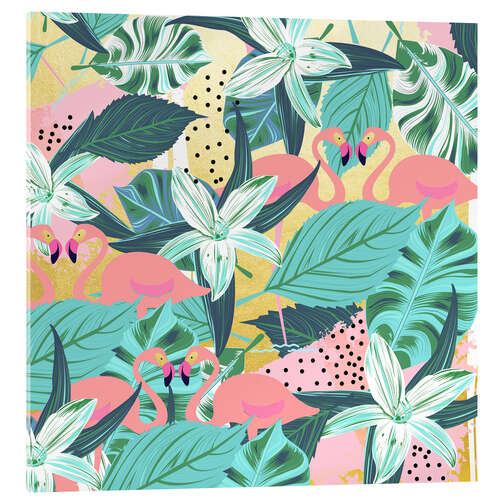 Cuadro de metacrilato Flamingo Tropical