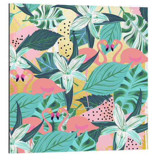 Aluminium print Flamingo Tropical