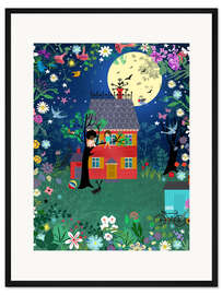 Gerahmter Kunstdruck Vollmond Party