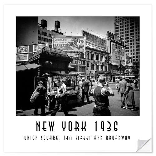 Autocolante decorativo Historic New York: Union Square, 14th Street and Broadway