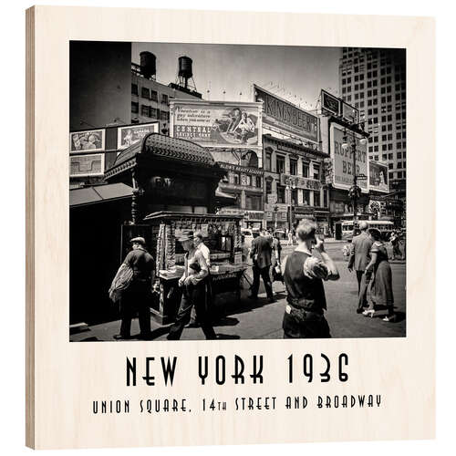 Holzbild Historisches New York: Union Square, 14th Street and Broadway