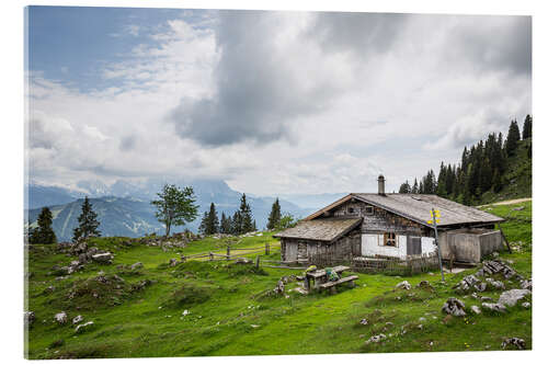 Acrylic print Almhütte in Salzburg, alpine pasture in the Alps