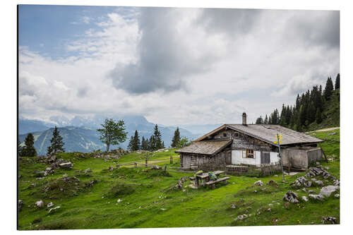 Quadro em alumínio Almhütte in Salzburg, alpine pasture in the Alps