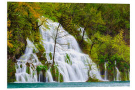 Foam board print Spring at the waterfalls of Plitvice