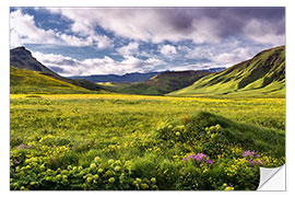 Sticker mural Green landscape on Iceland