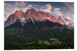 Foam board print Alpine glow Zugspitze