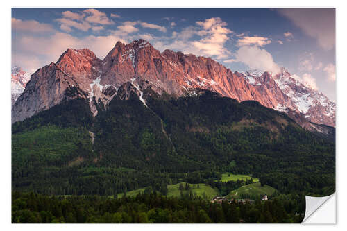 Vinilo para la pared Alpine glow Zugspitze