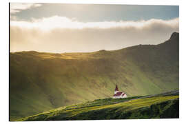 Aluminiumtavla Church in the light, Iceland