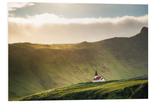 Hartschaumbild Kirche im Licht, Island