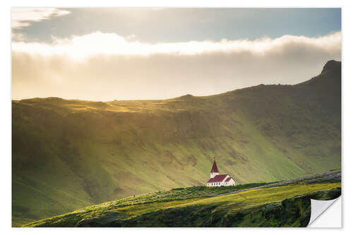 Muursticker Church in the light, Iceland