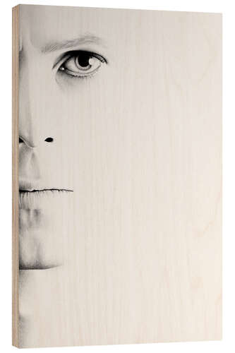 Wood print David Bowie