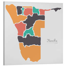 Magnettafel Namibia Landkarte modern abstrakt mit runden Formen