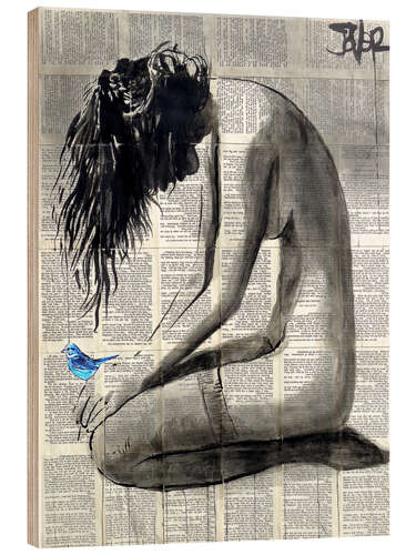 Hout print A piece of blue