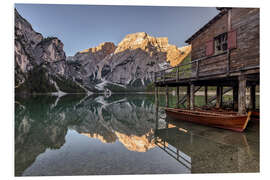 Foam board print Braies Lake South Tyrol Italy