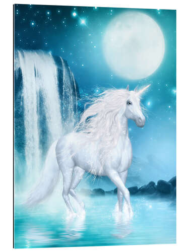 Gallery print Unicorn - Waterfalls and Moon