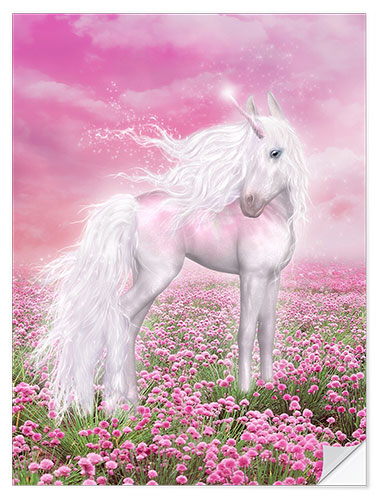 Sticker mural Licorne rose