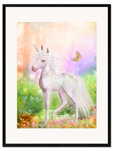 Gerahmter Kunstdruck Einhorn Lächeln