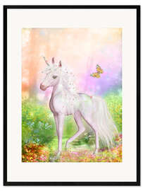Impressão artística com moldura Unicorn Smile