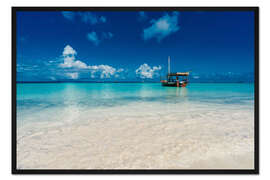 Gerahmter Kunstdruck Azurblaues Meer auf Sansibar