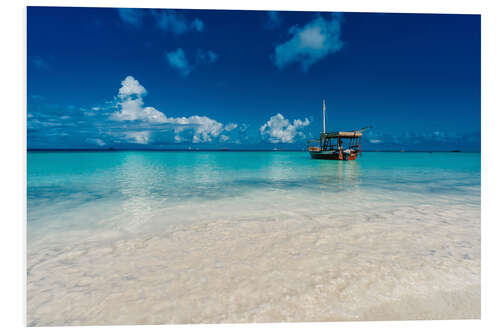 Print på skumplade Turquoise sea in Zanzibar