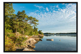 Gerahmter Kunstdruck Schärengarten an der Ostseeküste in Schweden