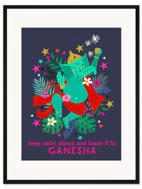Gerahmter Kunstdruck Tanzender Ganesha II