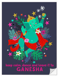 Selvklebende plakat Dancing Ganesha II