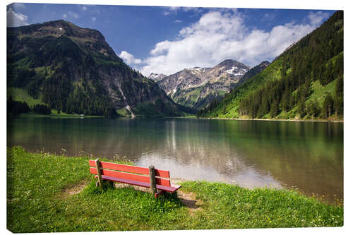 Canvas print Mountain lake in the Allgäu