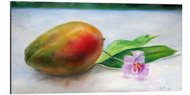 Alubild Mango mit Orchidee