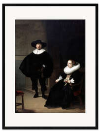 Framed art print A lady and gentleman in black